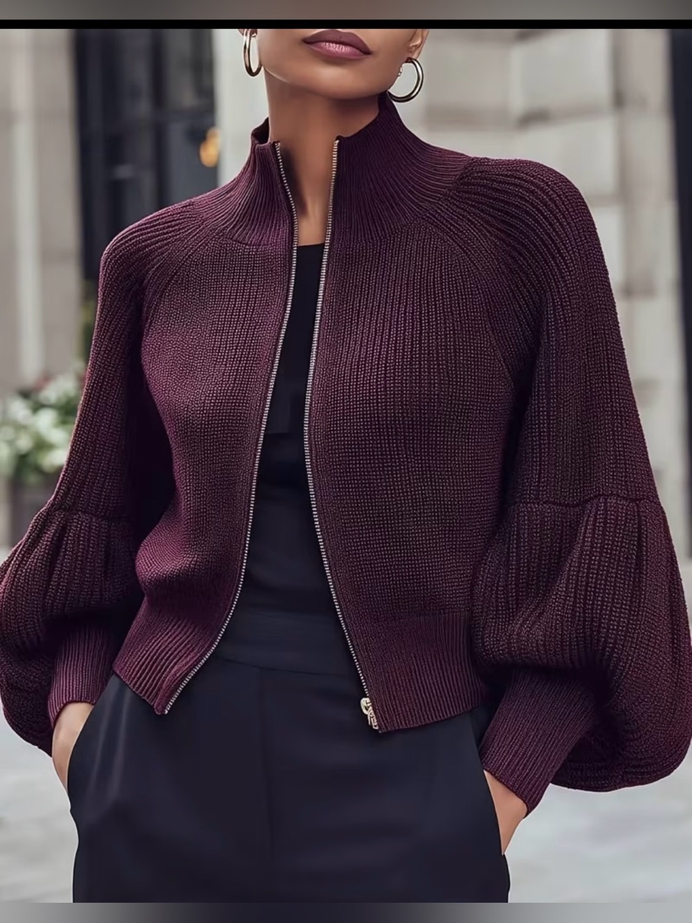 NWOT Burgundy Cardigan XL